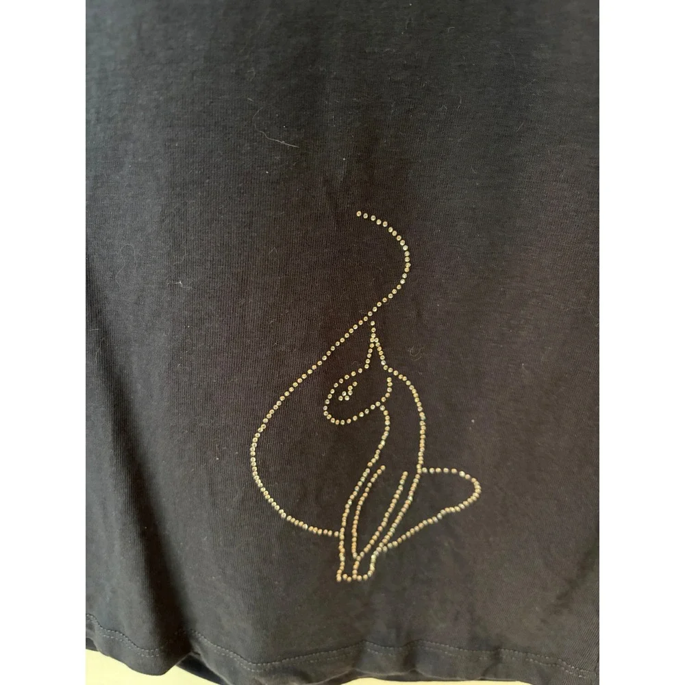 Baby Phat T-Shirt Girls XL Navy Blue Rhinestone Logo Y2K Ringer Short Sleeve Tee